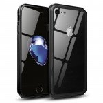 Wholesale iPhone 8 Plus / 7 Plus Fully Protective Magnetic Absorption Technology Transparent Clear Case (Black)